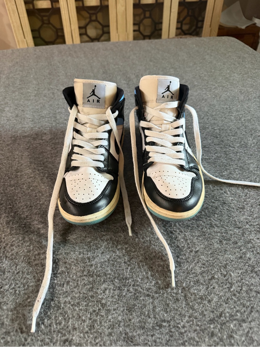 Jordan Kids White and Black High-Top Sneakers